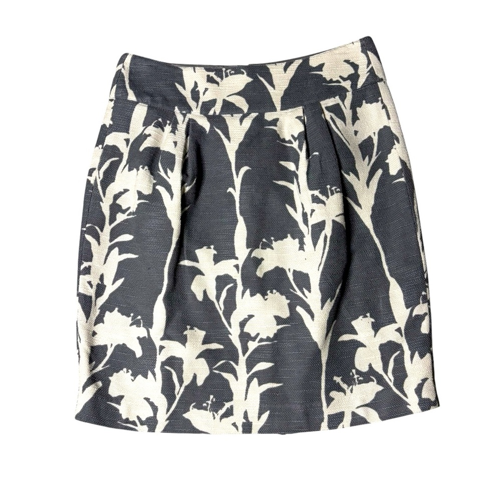 BANANA REPUBLIC HERITAGE Women’s Floral Print Canvas Skirt Cream Gray  SZ 4